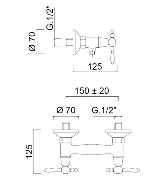 CLASSIC REVOLUTION - PRAGA - F7507CE - 2 hole external shower set by Rubinetteria Giulini - view 3